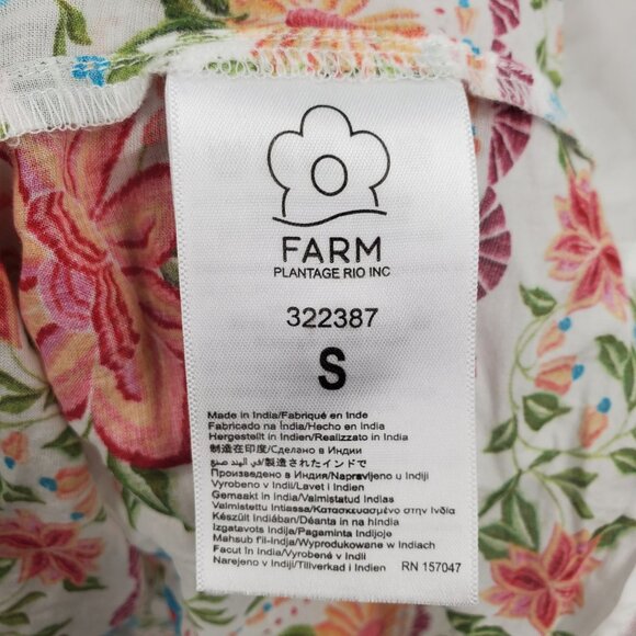Farm Rio Off White Bloom Garden Sleeveless Blouse Women Size Small NWOT - Picture 6 of 12
